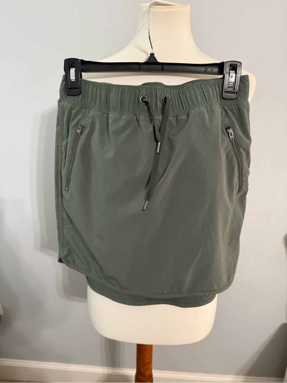 Olive Active Drawstring Skort